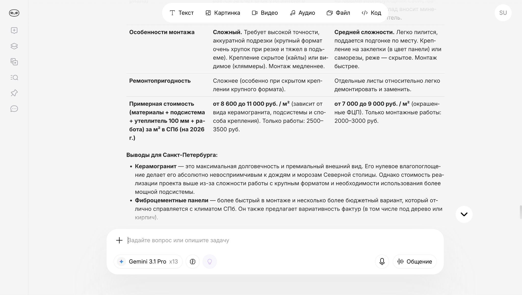 Рекомендации нейросети по использованию стройматериалов для отделки фасадов